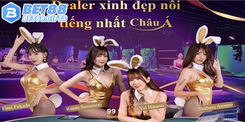 Casino Bet88 tương tác trực tiếp với Dealer 