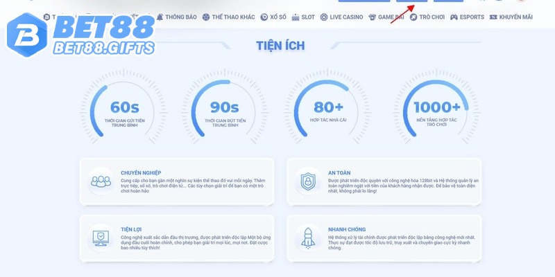 Thời gian nạp tiền Bet88 cái mất bao lâu?